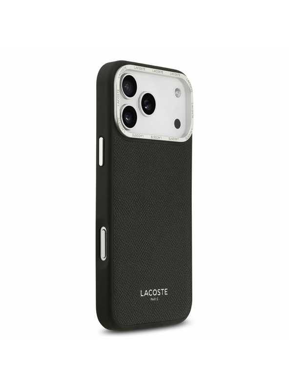 Lacoste Lacoste PU Leather Champs Elysees MagSafe Stražnji Poklopac za iPhone 17 Pro Max Black