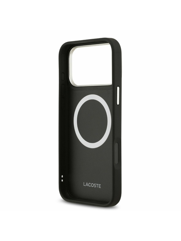 Lacoste Lacoste PU Leather Champs Elysees MagSafe Stražnji Poklopac za iPhone 17 Pro Max Black