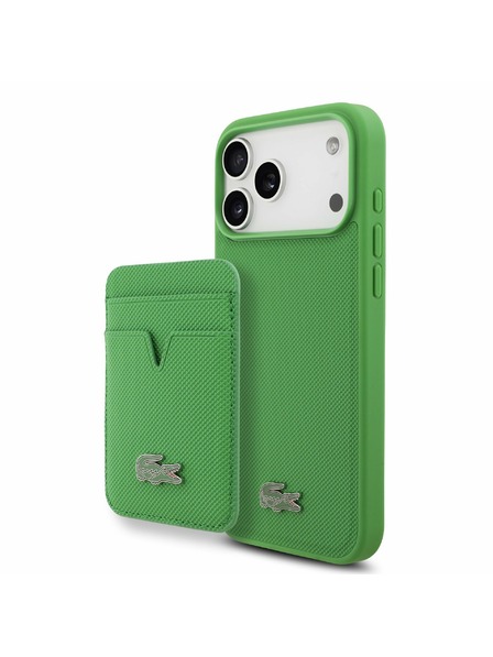 Lacoste Lacoste Iconic Petit Pique MagSafe Zadnja Maska + Novčanik za iPhone 17 Pro Max Green