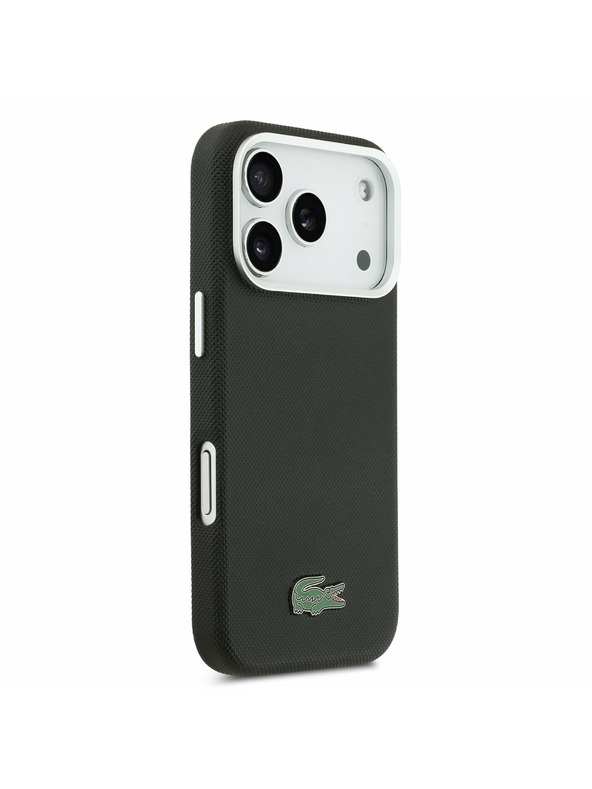 Lacoste Lacoste PVC Iconic Petit Pique Metal Logo MagSafe Zadnja Maska za iPhone 17 Pro Max Black