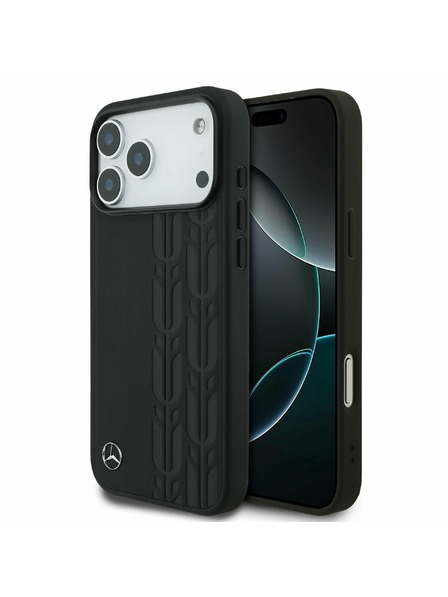 Mercedes Mercedes Leather Laurel Leaves MagSafe Zadnja Maska za iPhone 17 Pro Max Black