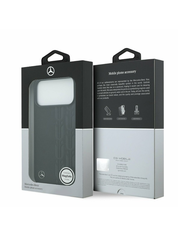 Mercedes Mercedes Leather Laurel Leaves MagSafe Zadnja Maska za iPhone 17 Pro Max Black