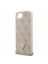 Guess Guess PU 4G Strass Triangle Metal Logo Zadnja Maska za iPhone 16e/17e Pink