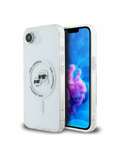 Karl Lagerfeld Karl Lagerfeld IML K&CH Heads Metal Frame MagSafe Zadnja Maska za iPhone 16e/17e Transparent