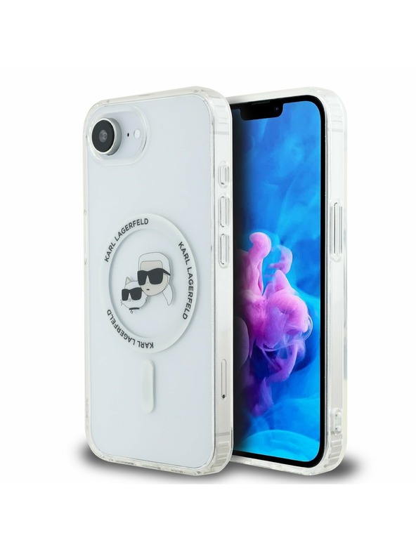 Karl Lagerfeld Karl Lagerfeld IML K&CH Heads Metal Frame MagSafe Zadnja Maska za iPhone 16e/17e Transparent