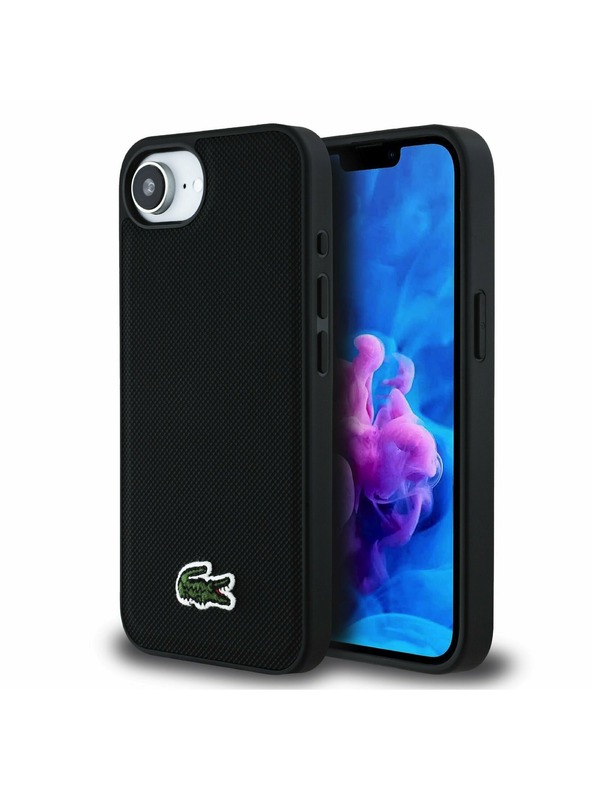 Lacoste Lacoste Iconic Petit Pique Woven Logo MagSafe Zadnja Maska za iPhone 16e/17e Black