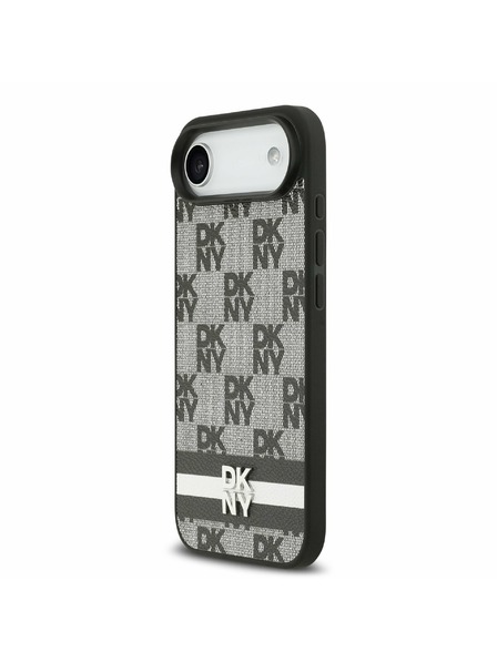 DKNY DKNY PU Leather Checkered Pattern and Stripe Zadnja Maska za iPhone Air Black