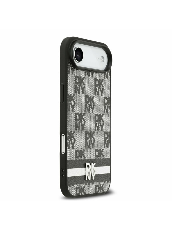 DKNY DKNY PU Leather Checkered Pattern and Stripe Zadnja Maska za iPhone Air Black