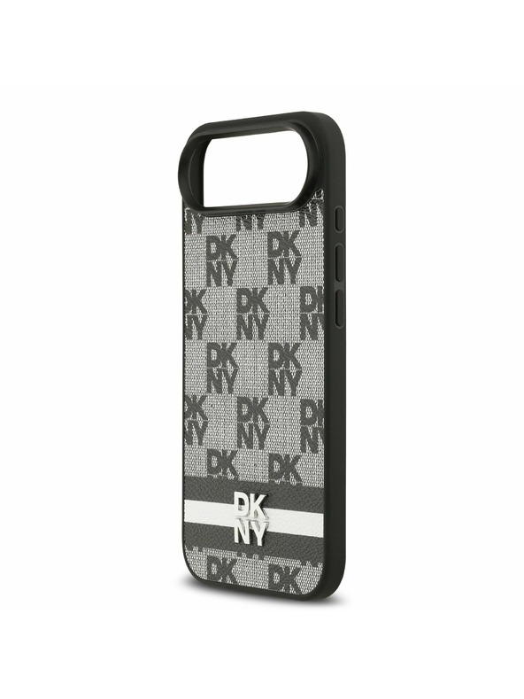 DKNY DKNY PU Leather Checkered Pattern and Stripe Zadnja Maska za iPhone Air Black