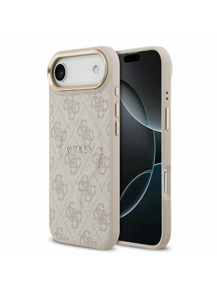 Guess Guess PU Leather 4G Gold Frame MagSafe Zadnja Maska za iPhone Air Pink