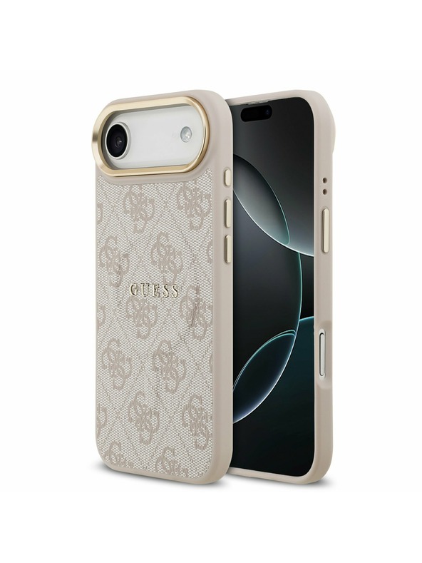 Guess Guess PU Leather 4G Gold Frame MagSafe Zadnja Maska za iPhone Air Pink