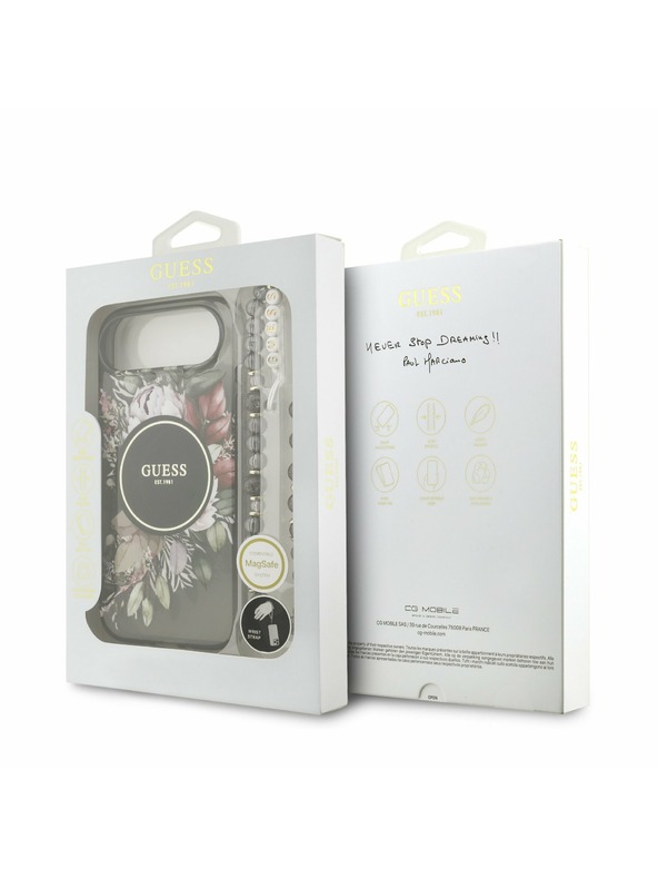 Guess Guess IML Flowers Strap MagSafe Zadnja Maska za iPhone Air Black