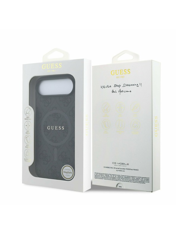 Guess Guess PU Leather 4G Colored Ring MagSafe Zadnja Maska za iPhone Air Black