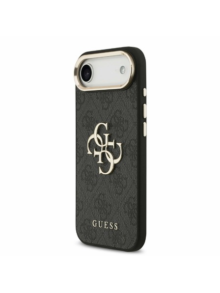 Guess Guess PU Leather 4G Metal Logo Gold Frame Zadnja Maska za iPhone Air Black