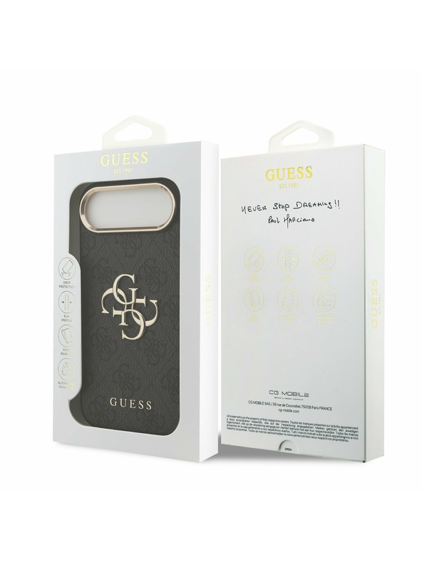 Guess Guess PU Leather 4G Metal Logo Gold Frame Zadnja Maska za iPhone Air Black