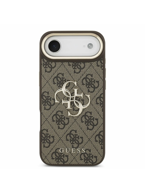 Guess Guess PU Leather 4G Metal Logo Gold Frame Stražnja Maska za iPhone Air Brown
