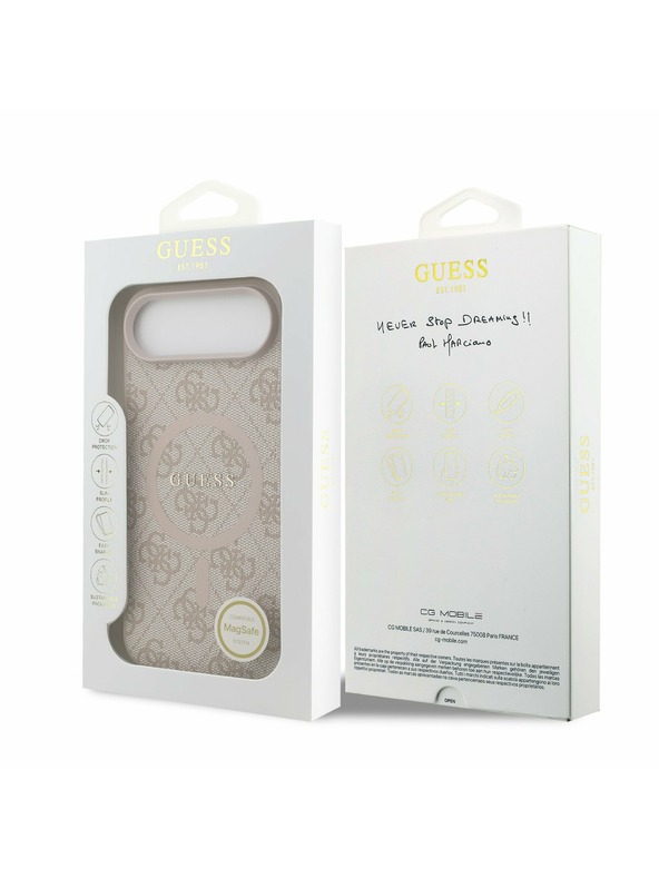 Guess Guess PU Leather 4G Colored Ring MagSafe Stražnja Maska za iPhone Air Pink
