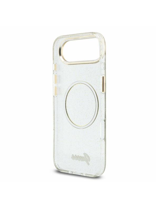 Guess Guess IML Glitter Script Remen MagSafe Stražnja Maska za iPhone Air Transparent
