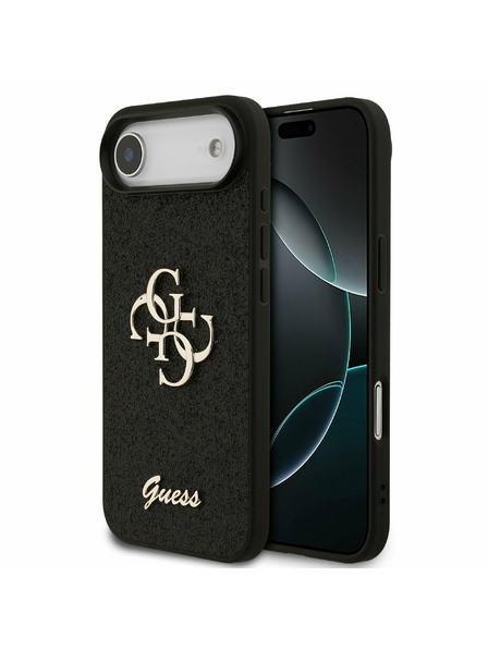 Guess Guess PU Fixed Glitter 4G Metal Logo Stražnja Maska za iPhone Air Black