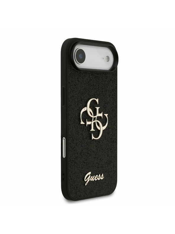 Guess Guess PU Fixed Glitter 4G Metal Logo Stražnja Maska za iPhone Air Black