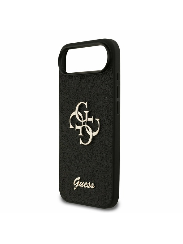 Guess Guess PU Fixed Glitter 4G Metal Logo Stražnja Maska za iPhone Air Black