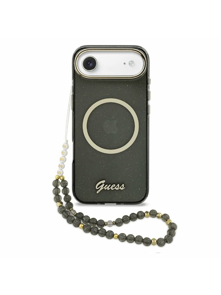 Guess Guess IML Glitter Script Remen MagSafe Stražnja Maska za iPhone Air Black