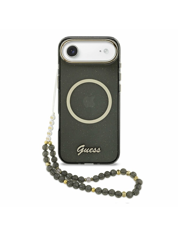 Guess Guess IML Glitter Script Remen MagSafe Stražnja Maska za iPhone Air Black