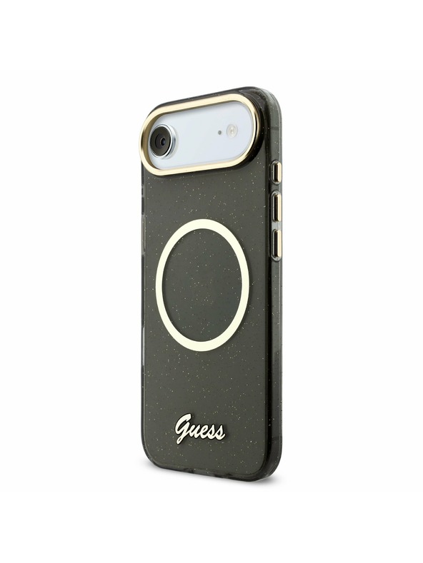 Guess Guess IML Glitter Script Remen MagSafe Stražnja Maska za iPhone Air Black