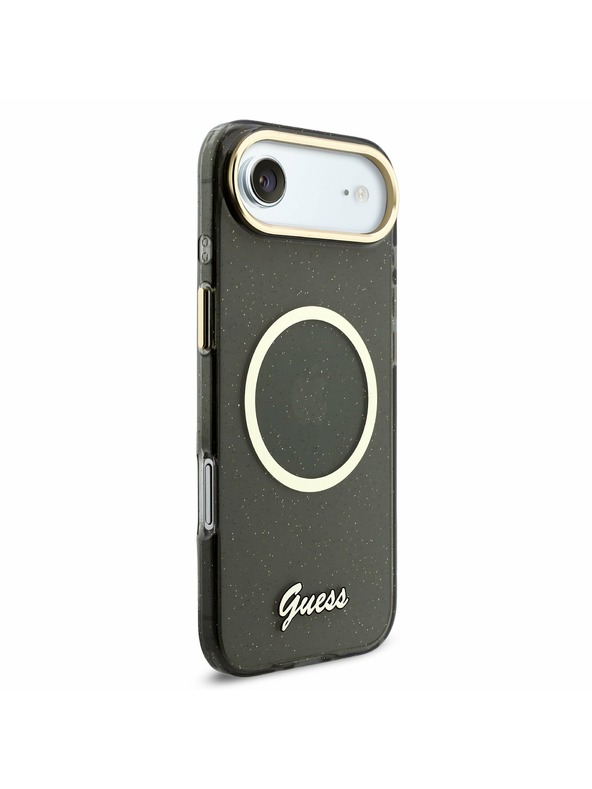 Guess Guess IML Glitter Script Remen MagSafe Stražnja Maska za iPhone Air Black
