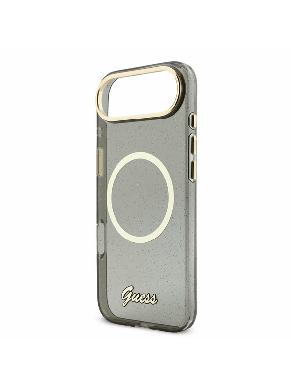Guess Guess IML Glitter Script Remen MagSafe Stražnja Maska za iPhone Air Black