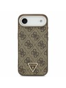 Guess Guess PU Leather 4G Strass Triangle Logo Gold Frame MagSafe Stražnja Maska za iPhone Air Brown