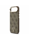 Guess Guess PU Leather 4G Strass Triangle Logo Gold Frame MagSafe Stražnja Maska za iPhone Air Brown