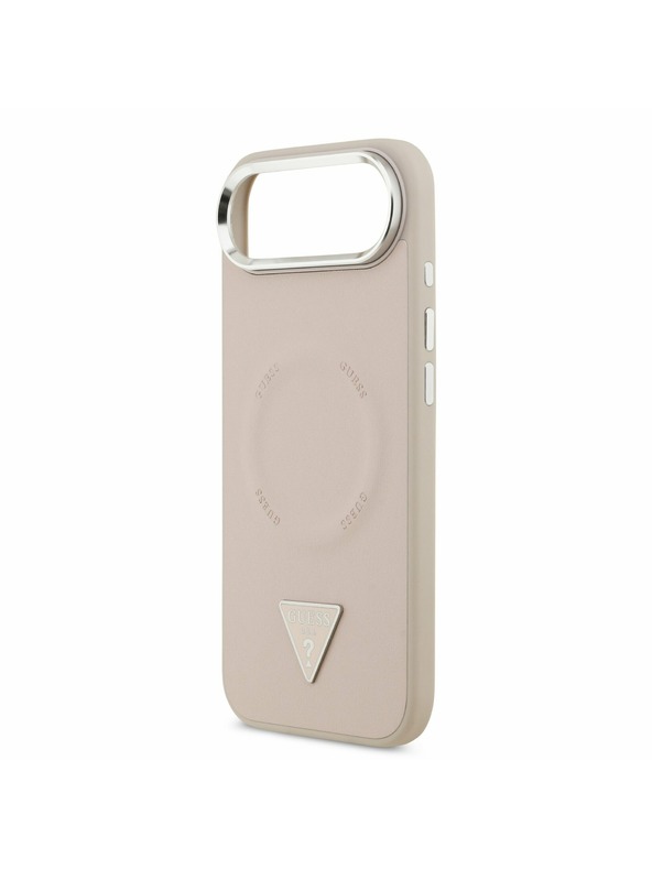 Guess Guess PU Leather Triangle Logo MagSafe Stražnja Maska za iPhone Air Pink