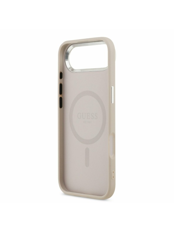 Guess Guess PU Leather Triangle Logo MagSafe Stražnja Maska za iPhone Air Pink