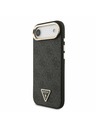 Guess Guess PU Leather 4G Strass Triangle Logo Gold Frame MagSafe Stražnja Maska za iPhone Air Black