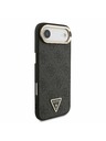 Guess Guess PU Leather 4G Strass Triangle Logo Gold Frame MagSafe Stražnja Maska za iPhone Air Black