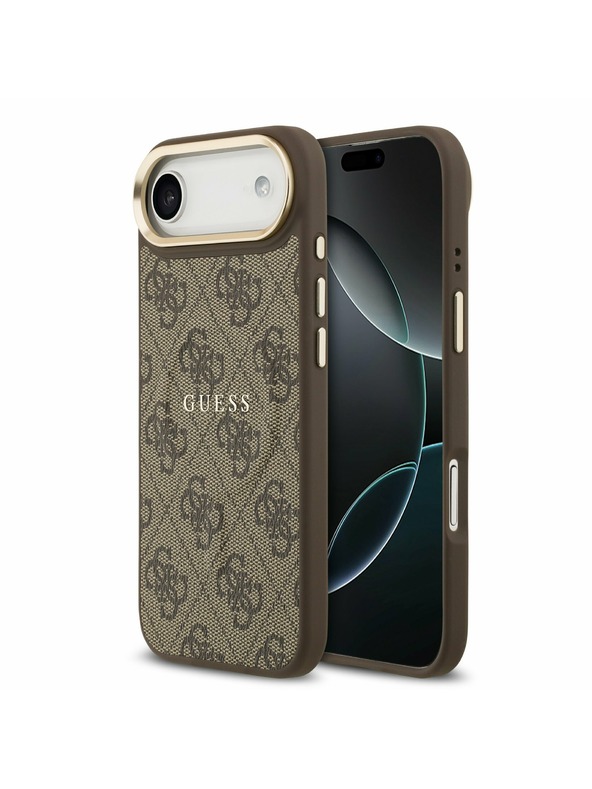 Guess Guess PU Leather 4G Gold Frame MagSafe Stražnja Maska za iPhone Air Brown