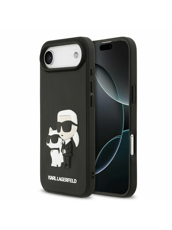 Karl Lagerfeld Karl Lagerfeld 3D Rubber Karl and Choupette Stražnja Maska za iPhone Air Black