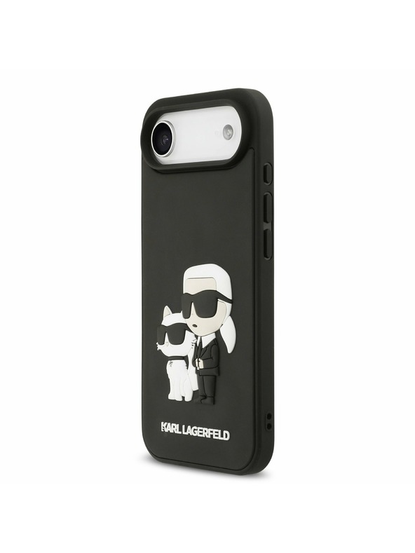 Karl Lagerfeld Karl Lagerfeld 3D Rubber Karl and Choupette Stražnja Maska za iPhone Air Black