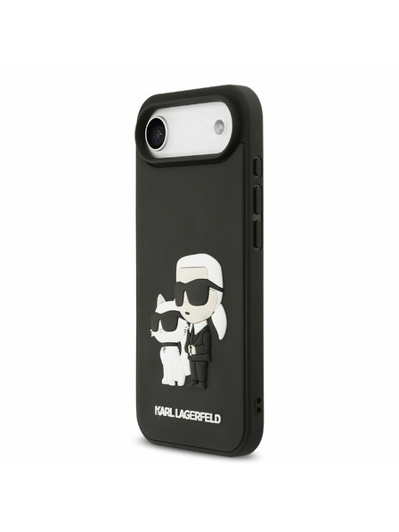 Karl Lagerfeld Karl Lagerfeld 3D Rubber Karl and Choupette Stražnja Maska za iPhone Air Black