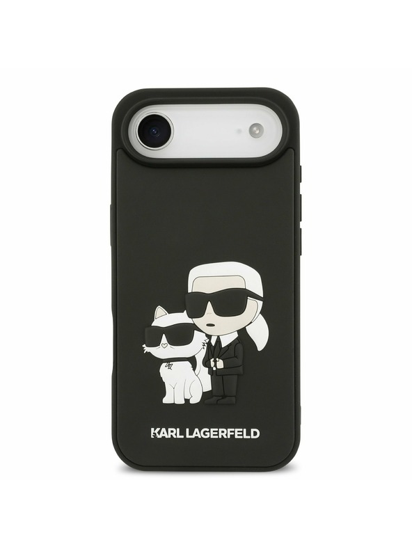 Karl Lagerfeld Karl Lagerfeld 3D Rubber Karl and Choupette Stražnja Maska za iPhone Air Black