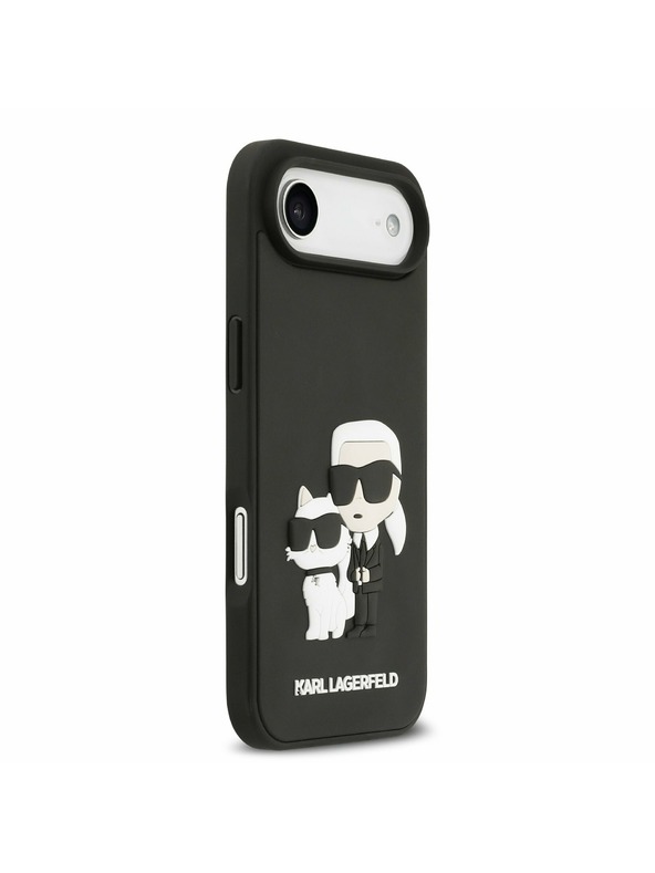 Karl Lagerfeld Karl Lagerfeld 3D Rubber Karl and Choupette Stražnja Maska za iPhone Air Black