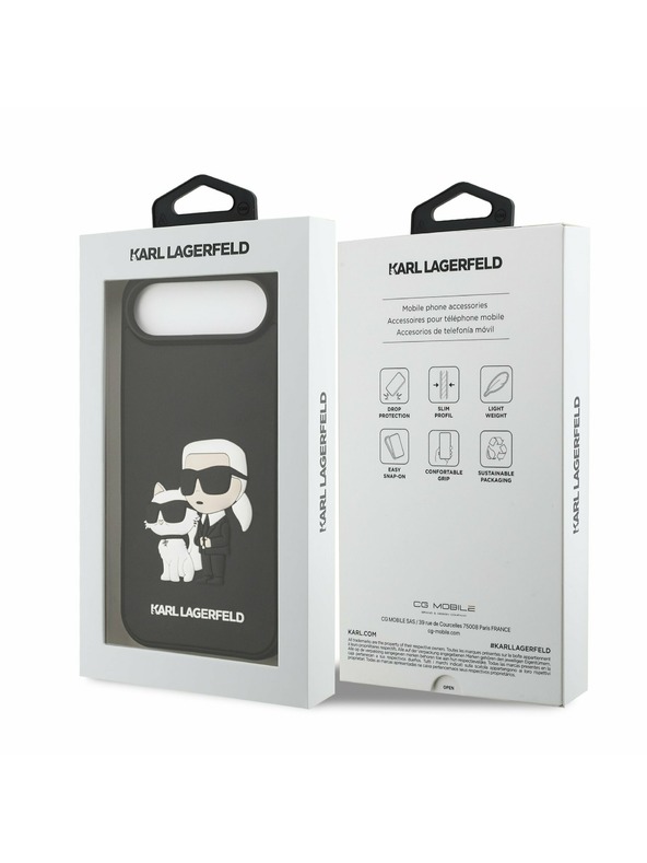 Karl Lagerfeld Karl Lagerfeld 3D Rubber Karl and Choupette Stražnja Maska za iPhone Air Black