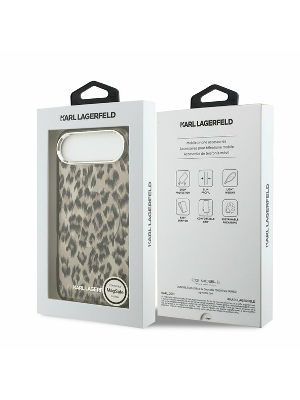 Karl Lagerfeld Karl Lagerfeld IML Leopard MagSafe Stražnja Maska za iPhone Air Brown