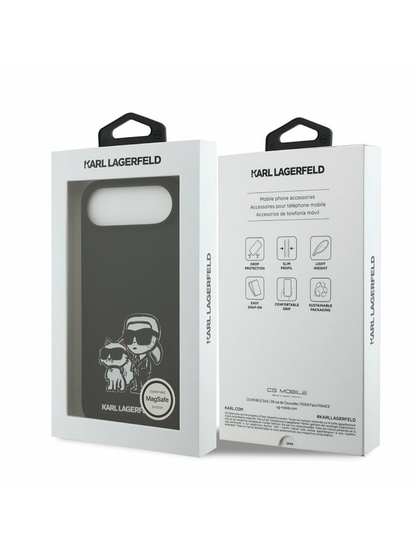 Karl Lagerfeld Karl Lagerfeld Liquid Silicone K&CH Sketch MagSafe Stražnja Maska za iPhone Air Black