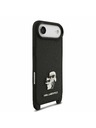 Karl Lagerfeld Karl Lagerfeld Saffiano Crossbody Remen Metal Karl and Choupette Stražnja Maska za iPhone Air Black