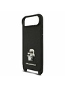 Karl Lagerfeld Karl Lagerfeld Saffiano Crossbody Remen Metal Karl and Choupette Stražnja Maska za iPhone Air Black