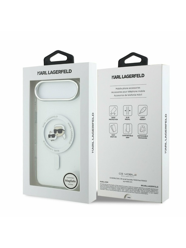 Karl Lagerfeld Karl Lagerfeld IML K&CH Heads Metal Frame MagSafe Stražnja Maska za iPhone Air Transparent