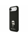 Karl Lagerfeld Karl Lagerfeld Liquid Silicone Metal Ikonik Stražnja Maska za iPhone Air Black