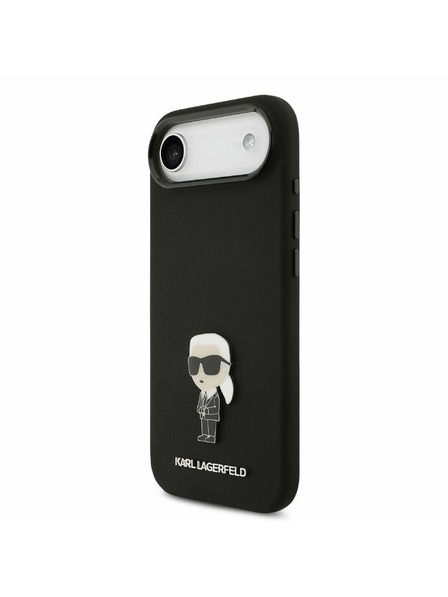 Karl Lagerfeld Karl Lagerfeld Liquid Silicone Metal Ikonik Stražnja Maska za iPhone Air Black